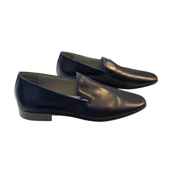 Moses Grace Italian Leather Slip-On Flats Size 42 Vero Cuoio Navy Minimalist - Picture 4 of 8